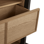 Black Wooden Buffet with Glass Doors