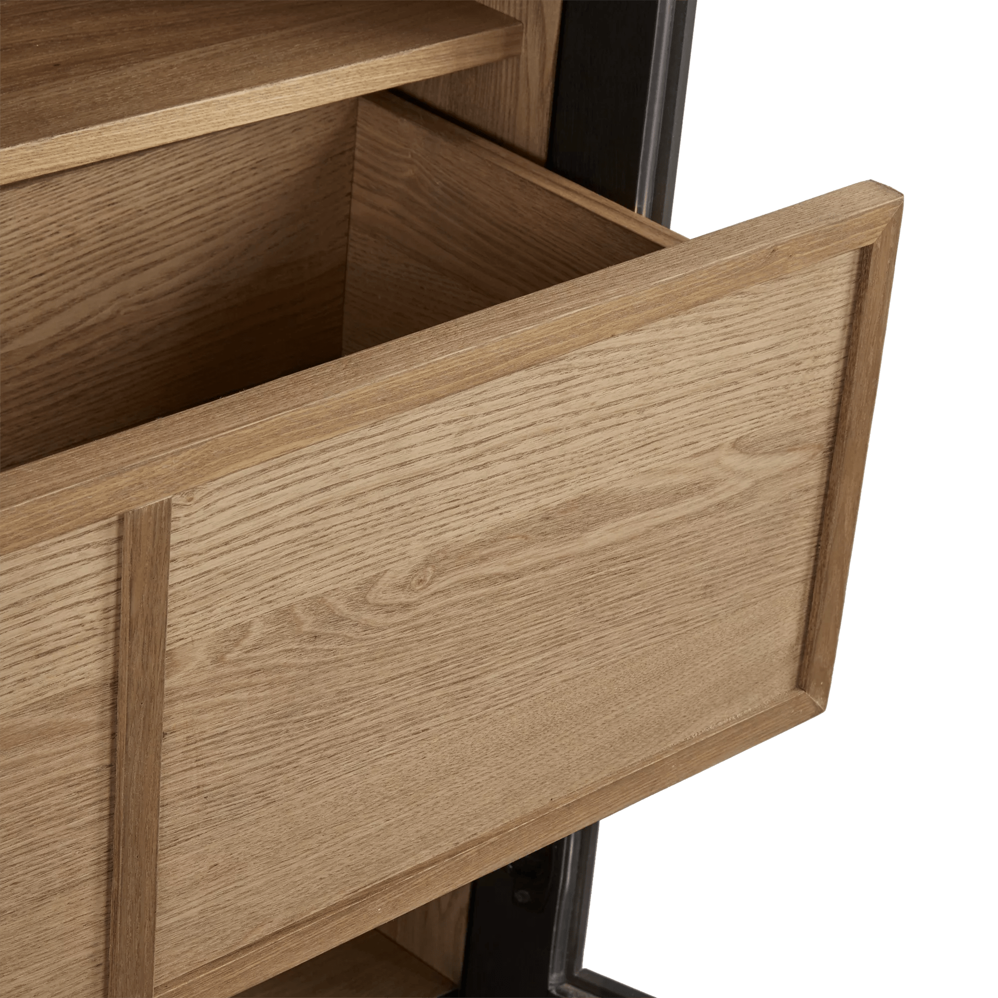 Black Wooden Buffet with Glass Doors