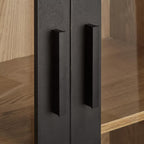 Black Wooden Buffet with Glass Doors