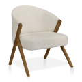 Fabric and Wood Accent Chair