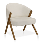 Fabric and Wood Accent Chair