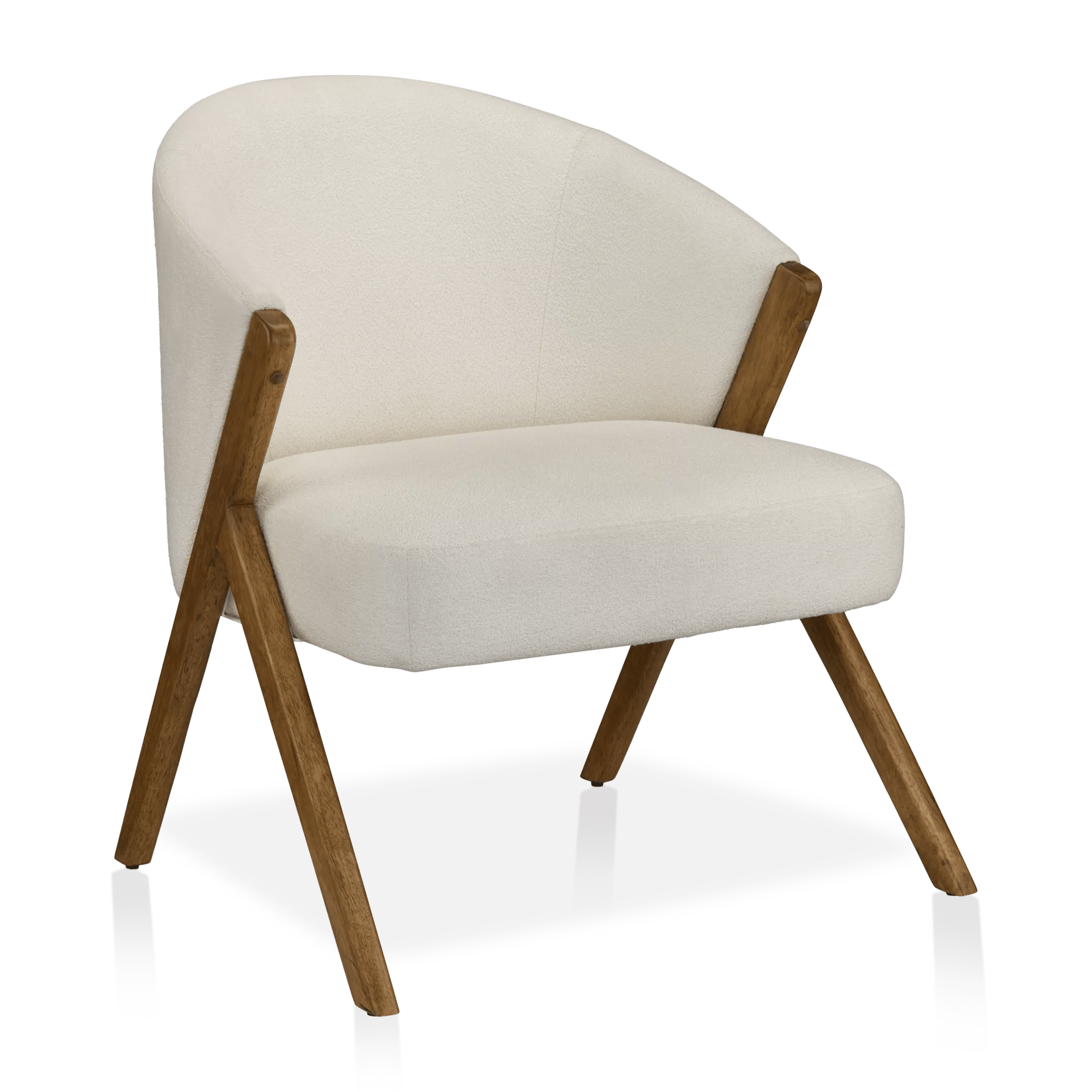 Fabric and Wood Accent Chair