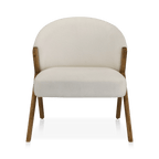 Fabric and Wood Accent Chair