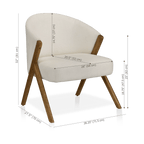 Fabric and Wood Accent Chair