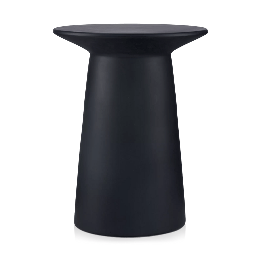 Black Cement Hourglass Side Table
