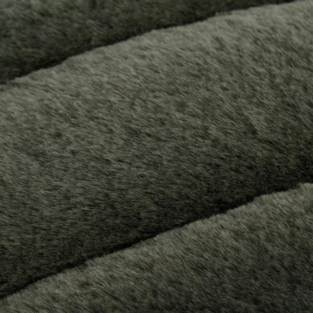 Green Cougar Faux Fur Throw Pillow