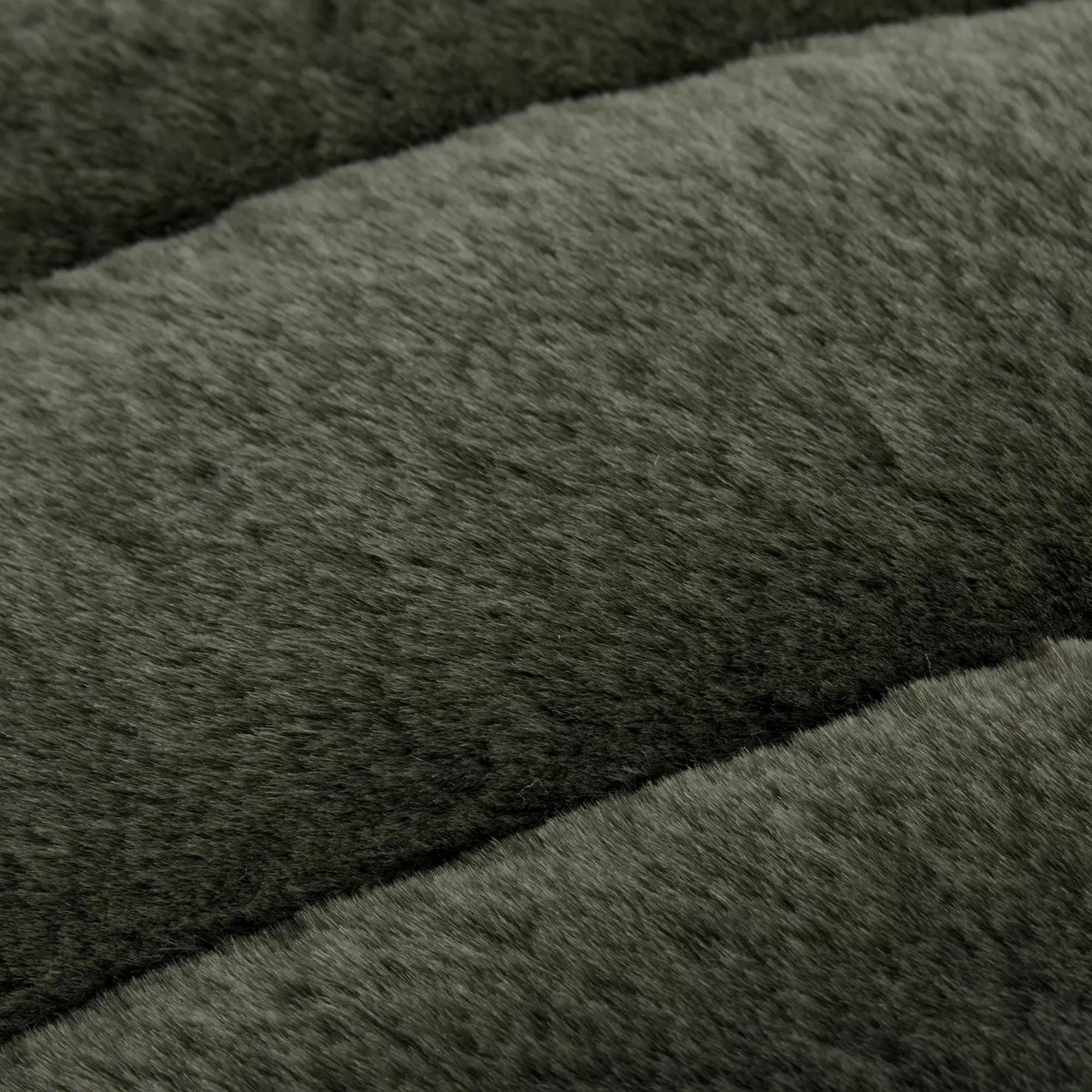 Green Cougar Faux Fur Throw Pillow