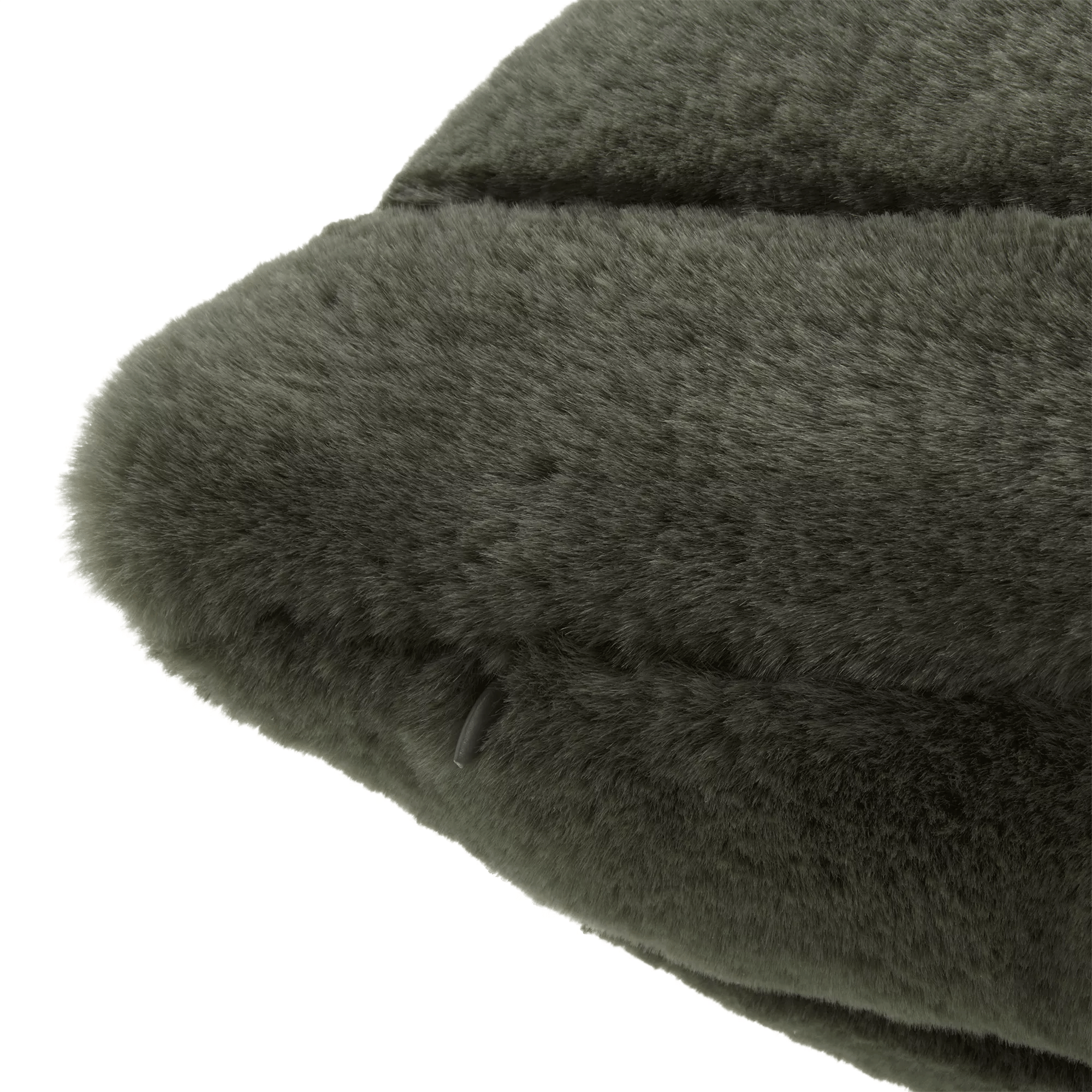 Green Cougar Faux Fur Throw Pillow