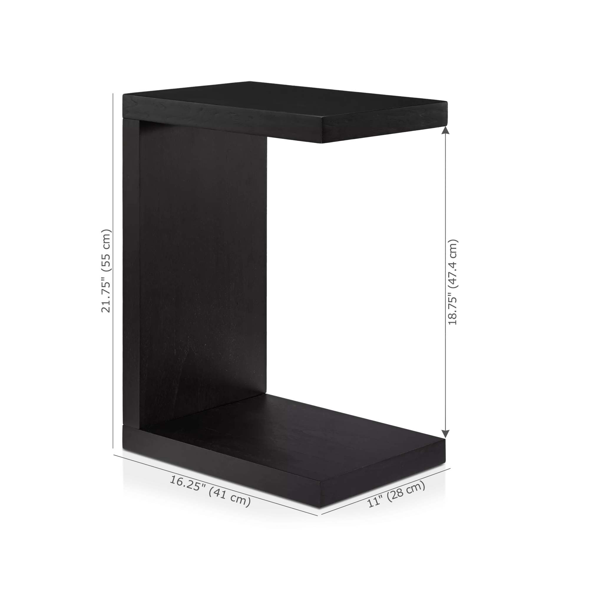 Black Wood Side Table