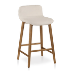 Fabric and Wood Counter Stool