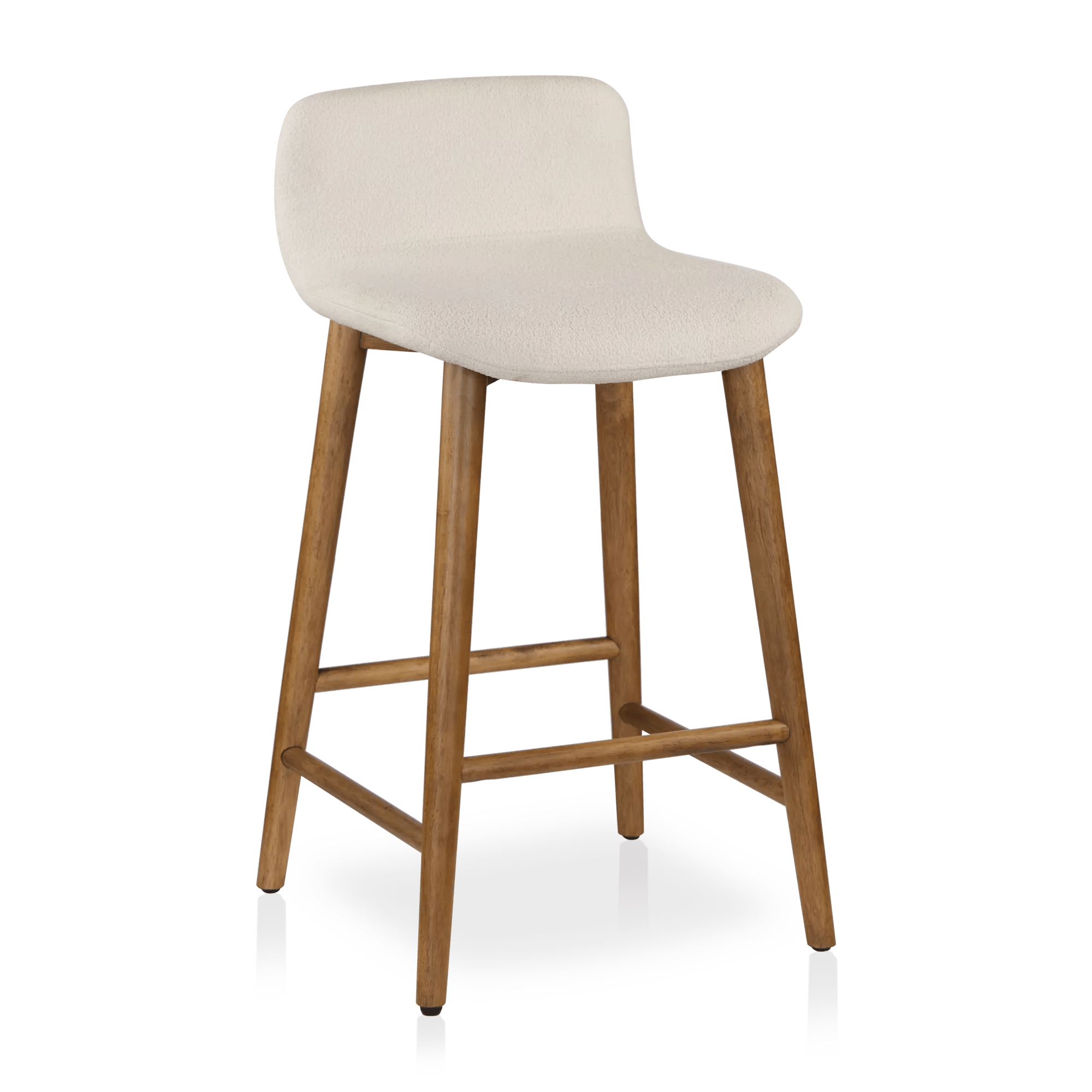 Fabric and Wood Counter Stool