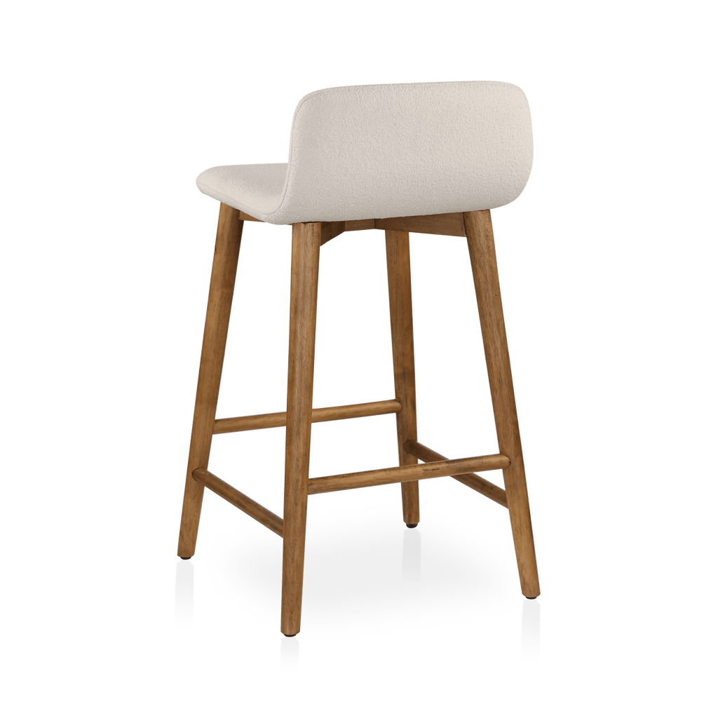 Fabric and Wood Counter Stool