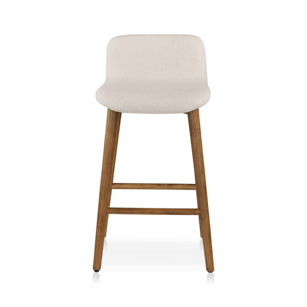 Fabric and Wood Counter Stool