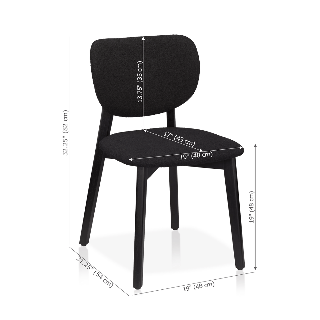 Fabric and Wood Dining Chair