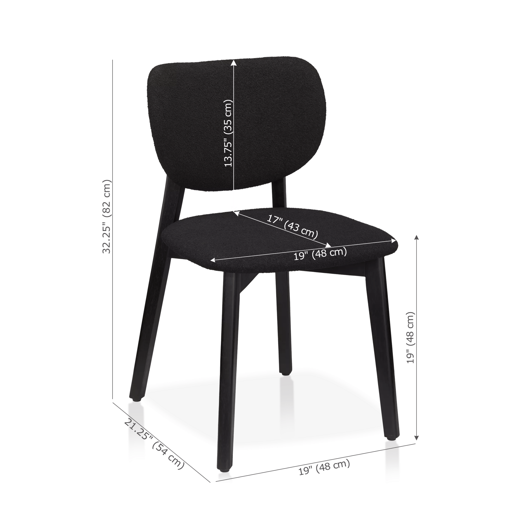 Fabric and Wood Dining Chair