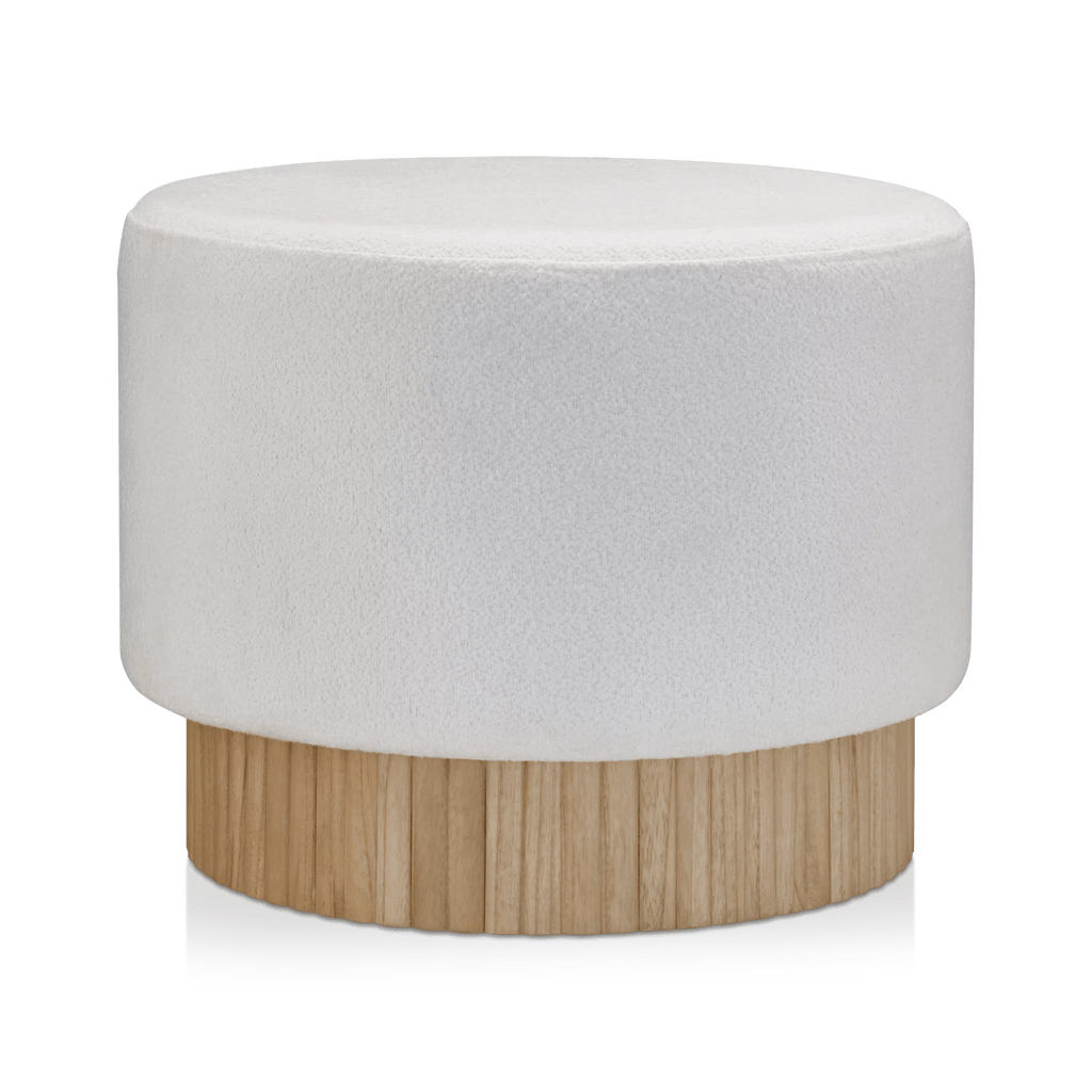 Round Fabric and Wood Bench