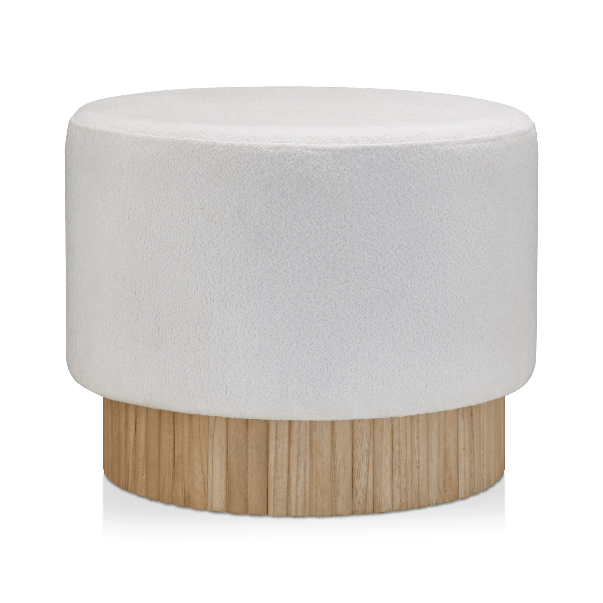 Round Fabric and Wood Bench