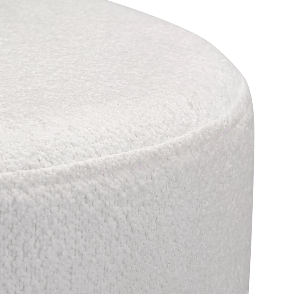 Round Fabric and Wood Bench