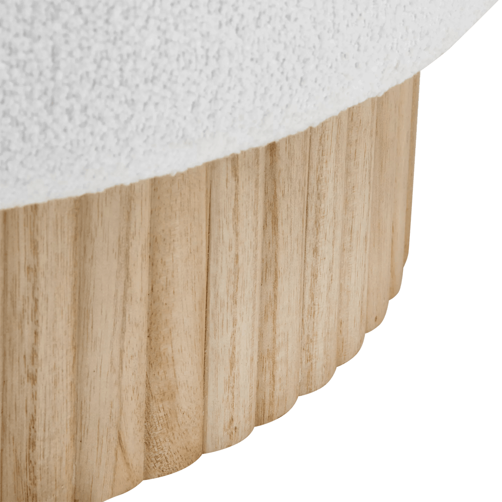 Round Fabric and Wood Bench