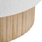 Round Fabric and Wood Bench