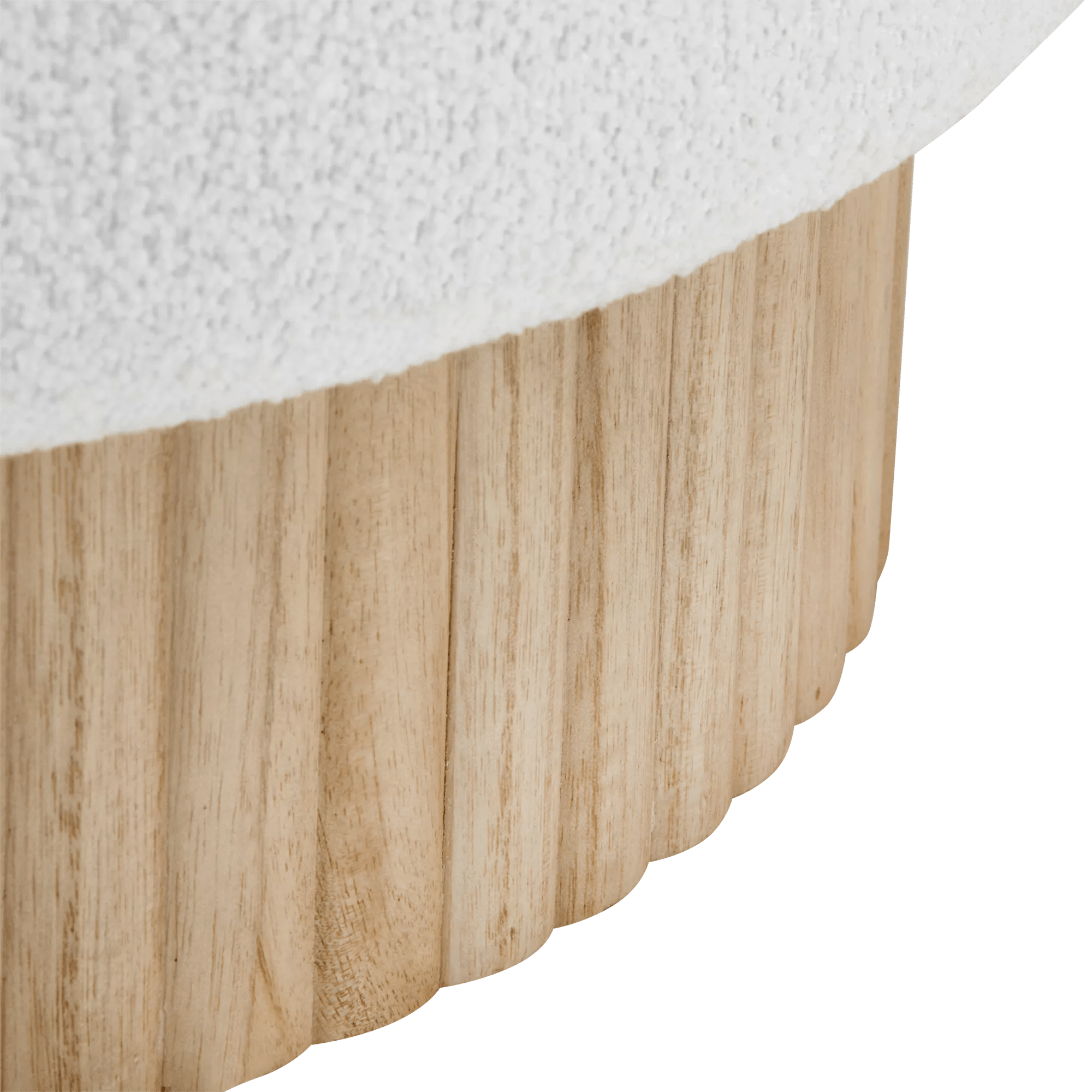 Round Fabric and Wood Bench