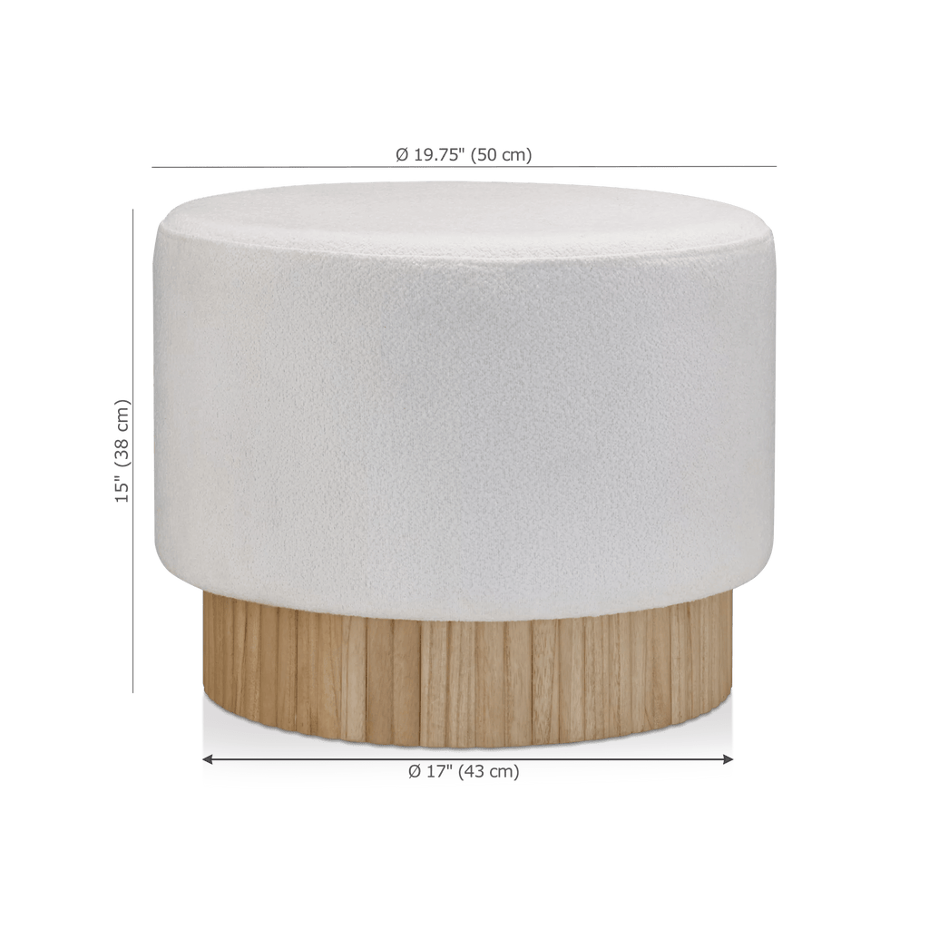 Round Fabric and Wood Bench