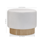 Round Fabric and Wood Bench