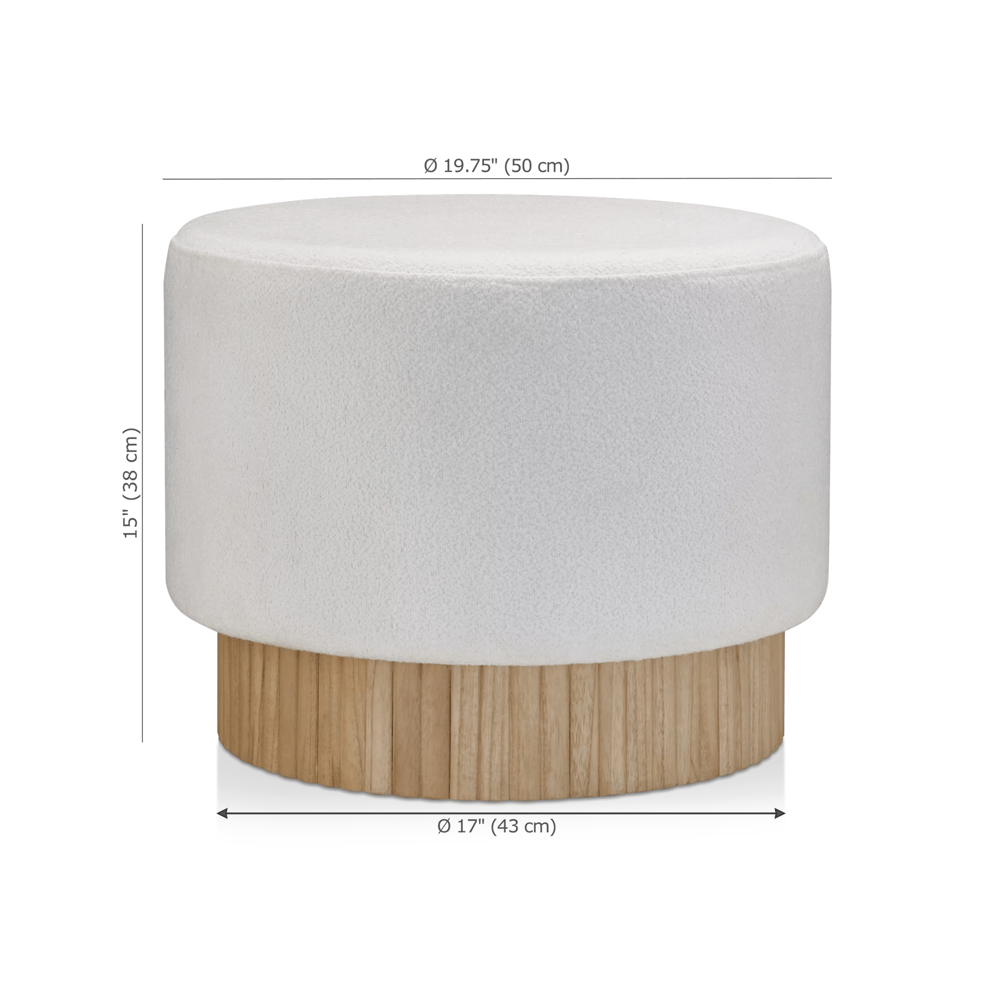 Round Fabric and Wood Bench