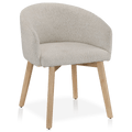 Fabric and Wood Dining Chair