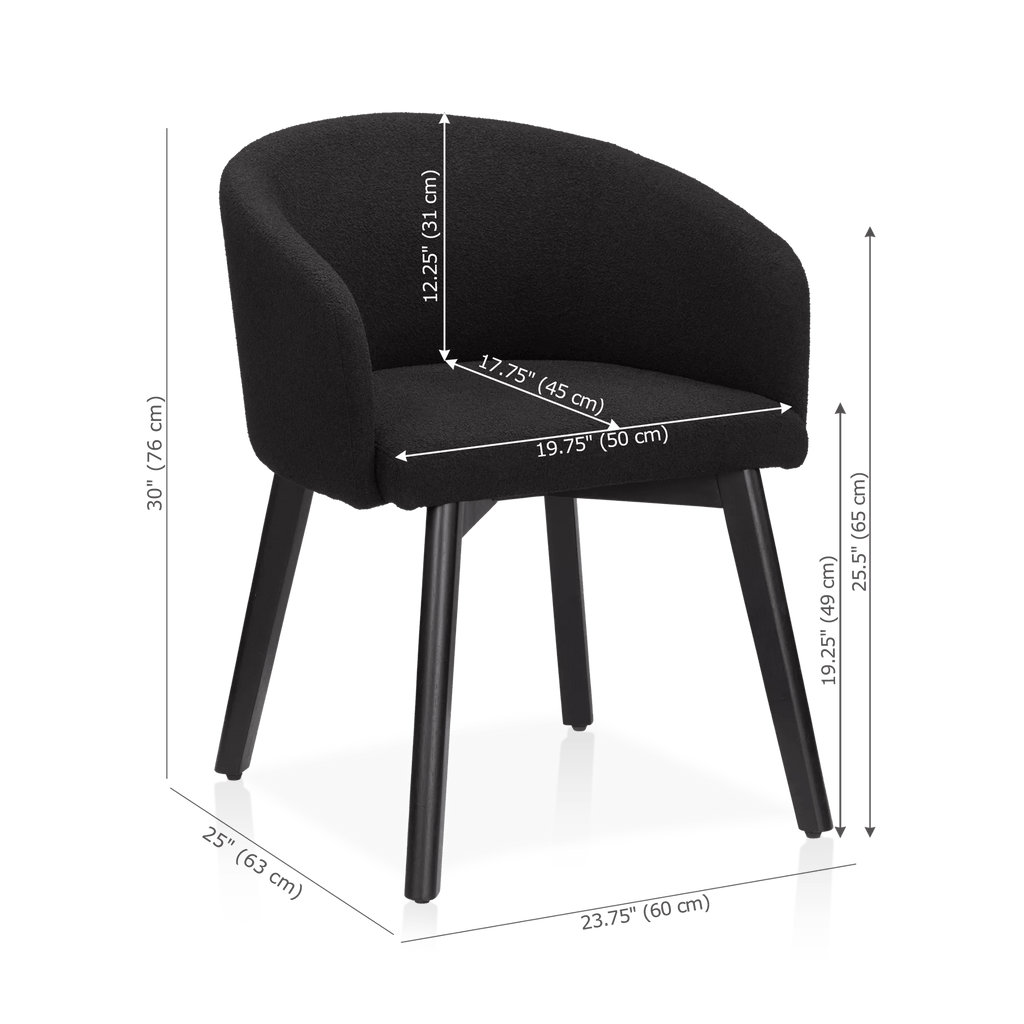 Fabric and Wood Dining Chair