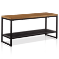 Wood and Metal Bench with Shoe Rack