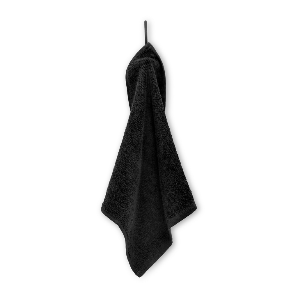 Black Set of 6 Large Washcloths