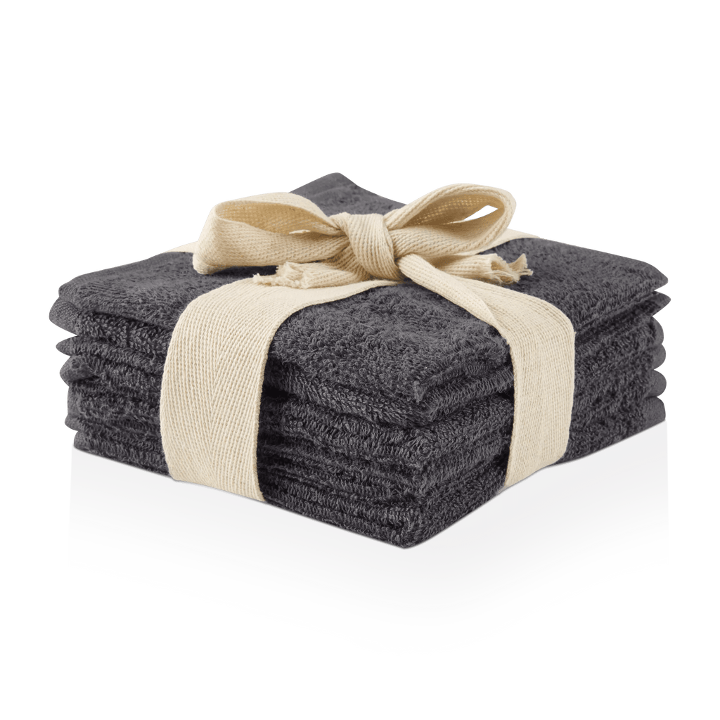 Grey Set of 6 Large Washcloths
