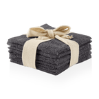 Grey Set of 6 Large Washcloths