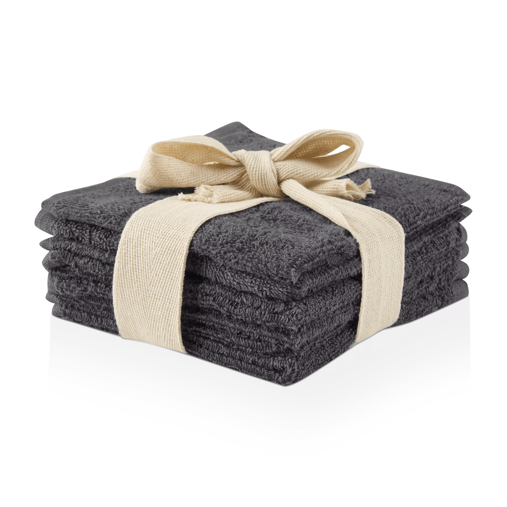 Grey Set of 6 Large Washcloths