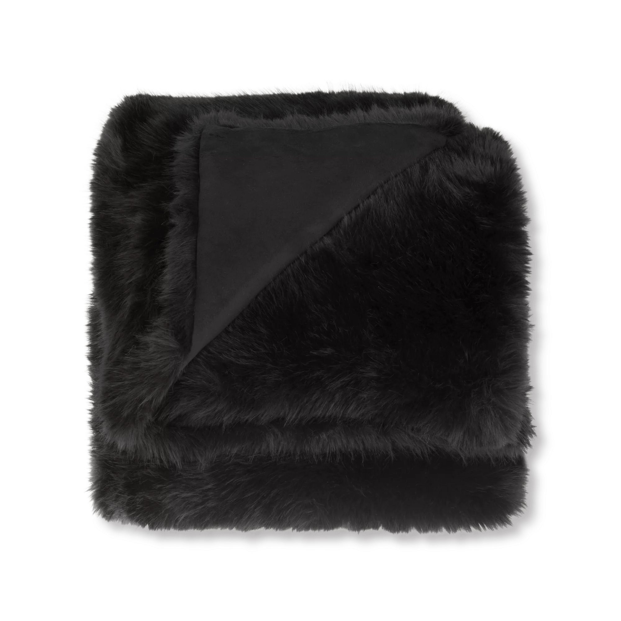 Black Logan Faux Fur Throw
