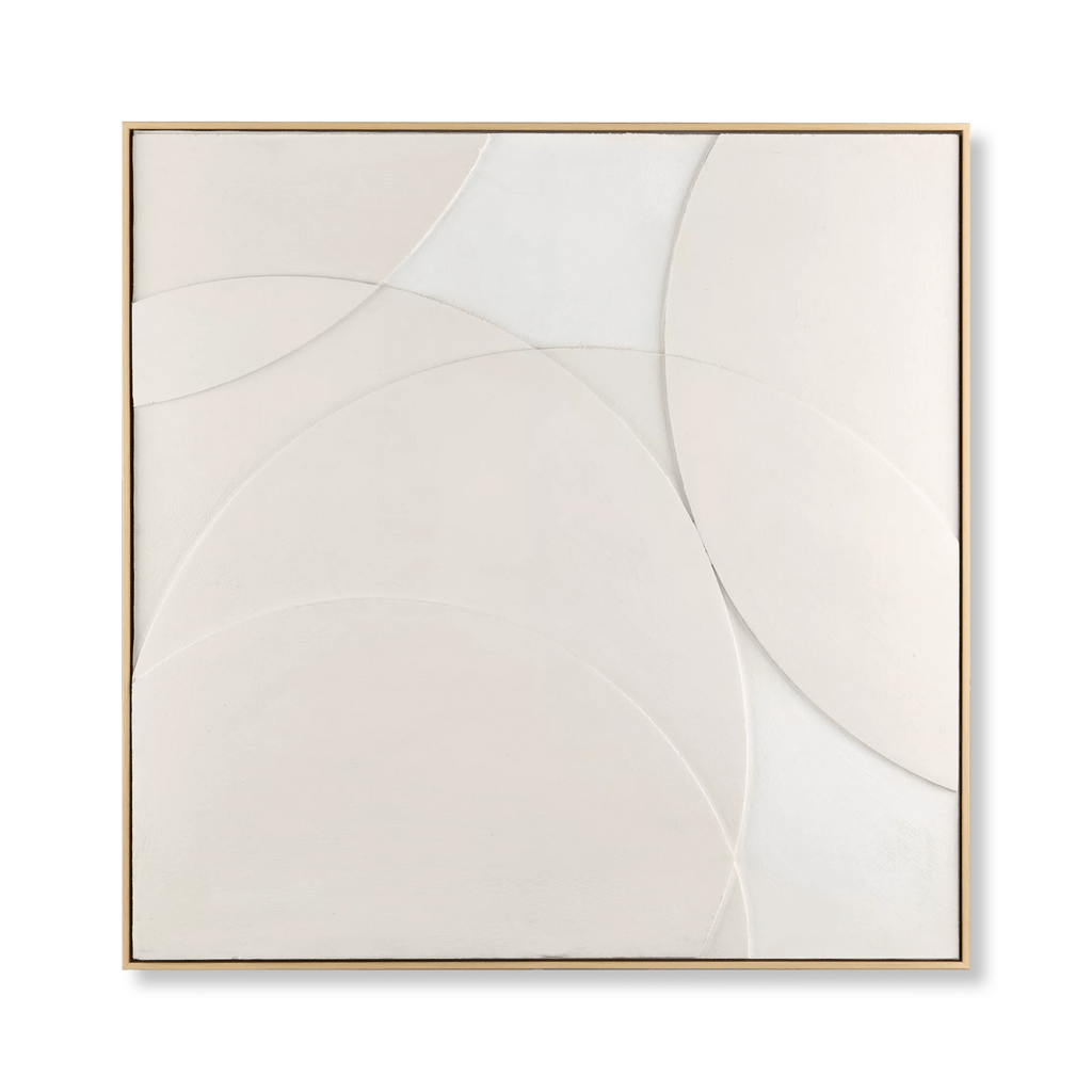 Abstract Tone-on-Tone Circles Framed Art