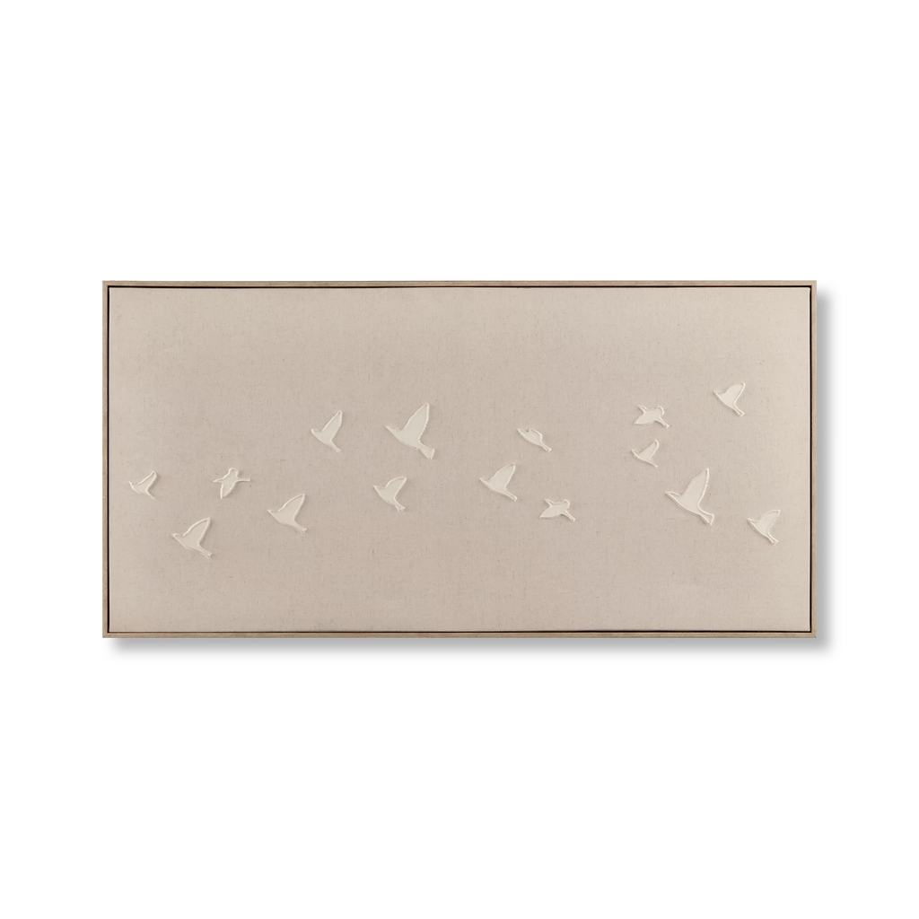 Flock of Birds Oil Painted Framed Art