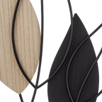 Framed Metal & Wood Leaves Wall Art