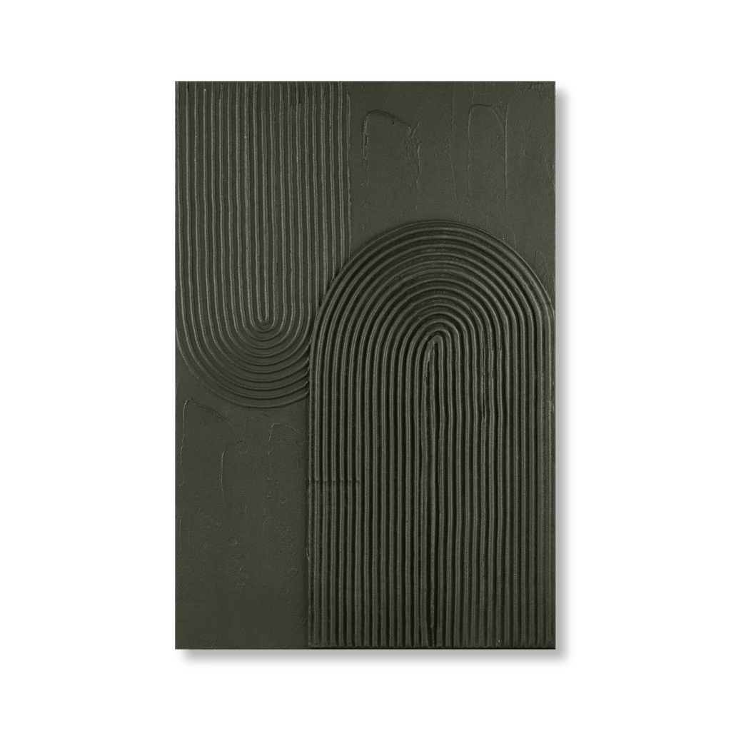 Green Lines Oil Painted Canvas