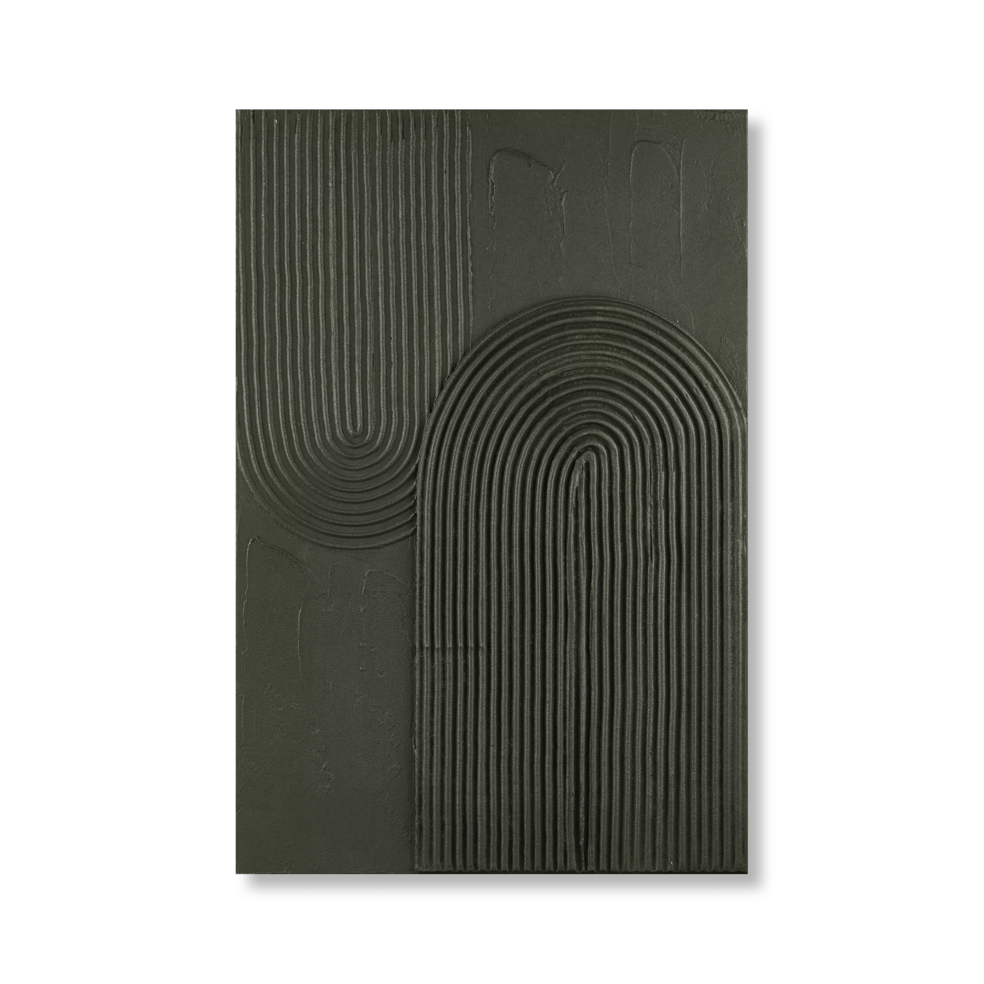 Green Lines Oil Painted Canvas