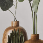 Succulents in Wood Vase Printed Framed Canvas