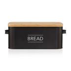 Metal Bread Box with Bamboo Lid