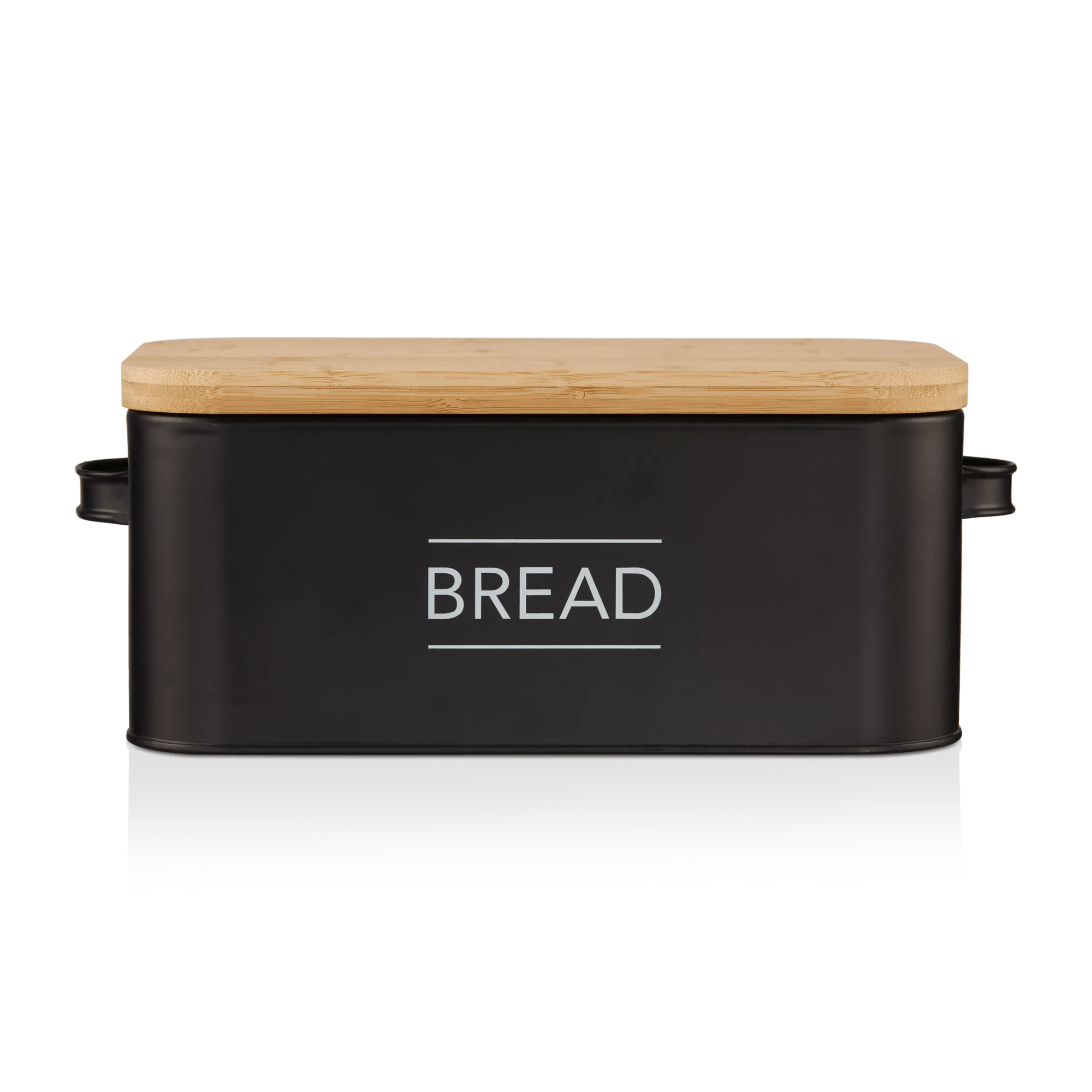 Metal Bread Box with Bamboo Lid