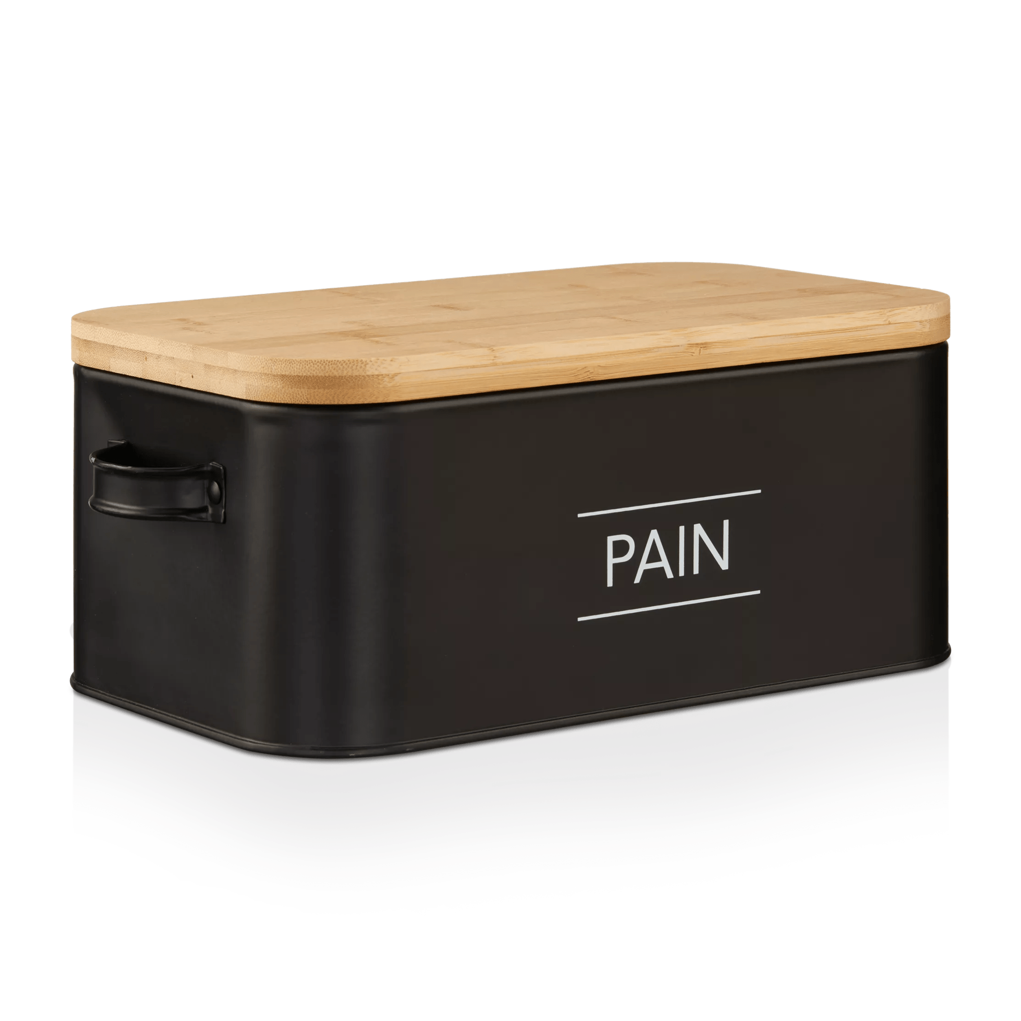 Metal Bread Box with Bamboo Lid