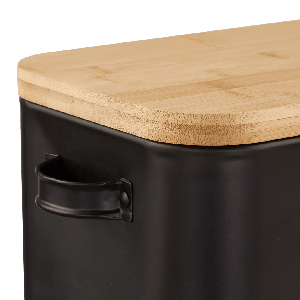 Metal Bread Box with Bamboo Lid