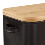 Metal Bread Box with Bamboo Lid