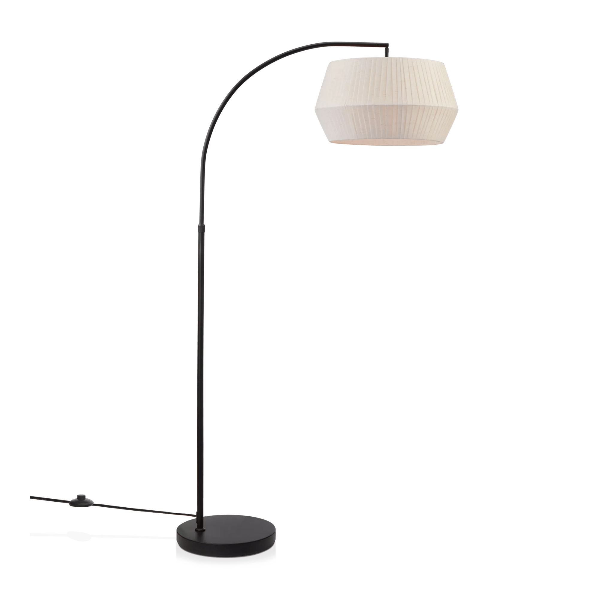 Metal Floor Lamp with White Shade