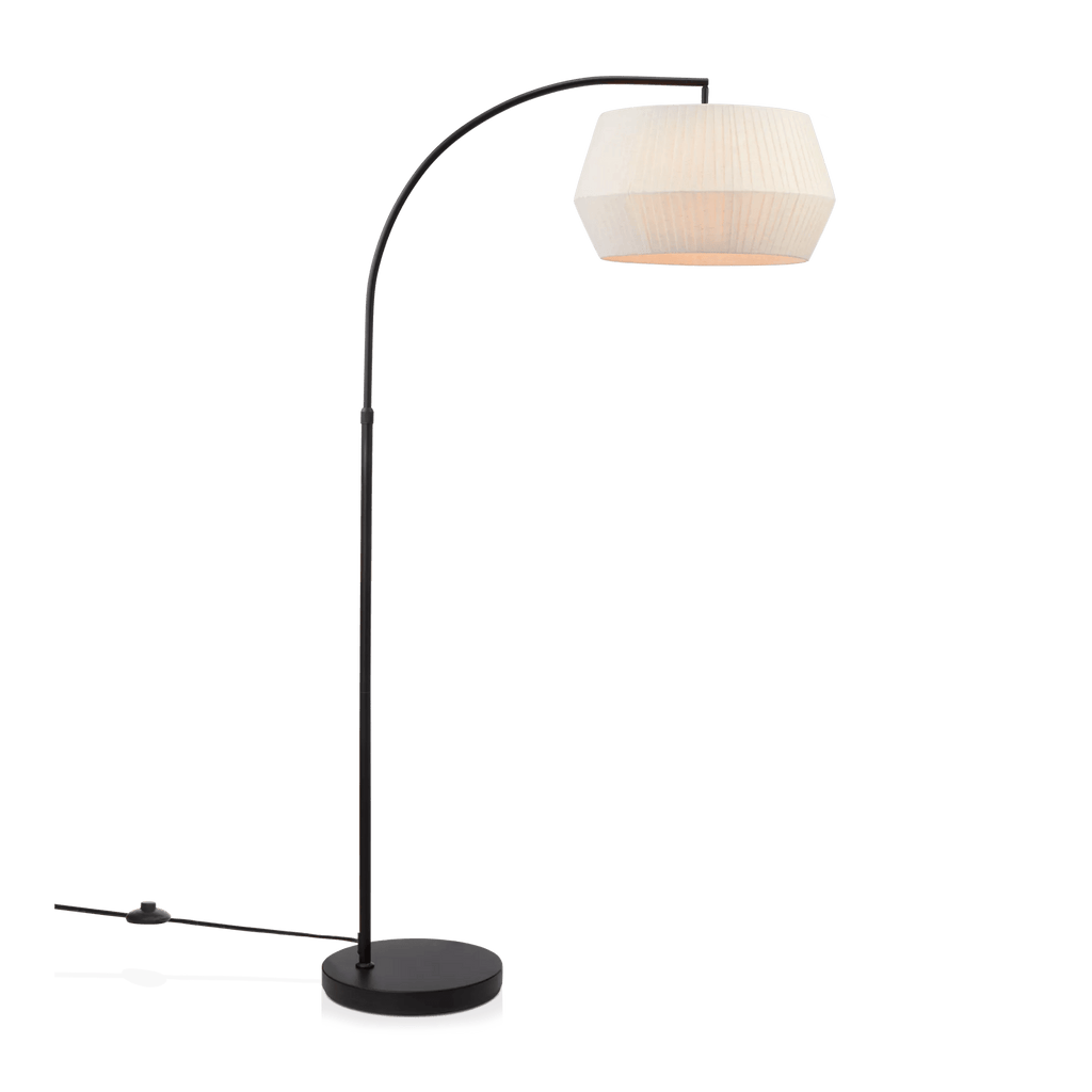 Metal Floor Lamp with White Shade