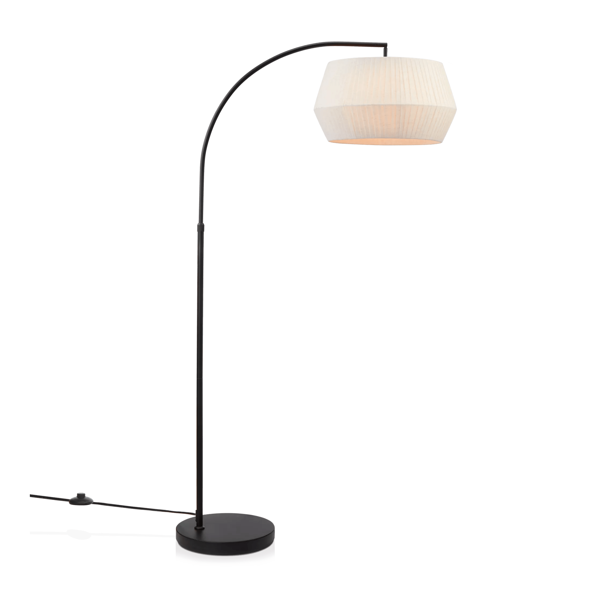 Metal Floor Lamp with White Shade